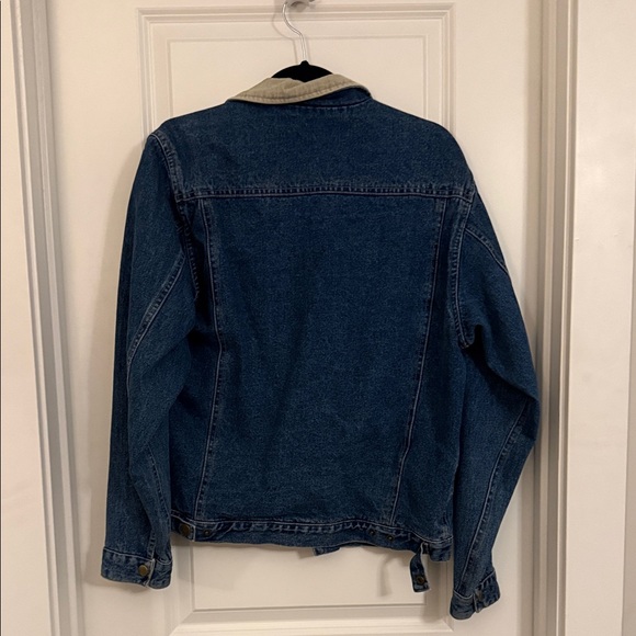 Blue Denim Jacket with Beige Collar - Picture 3 of 3